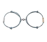 Cupimatch 2 pcs Blue His and Hers Magnetic Matching Bracelets,Adjustable Mutual Attraction Couple Relationship Wrist Link for Lovers