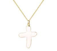 Cupimatch Baroque Pearl Cross Necklace: Chunky Gold Stainless Steel Pendant with Natural Freshwater Pearls, Unique Faith-Based Jewelry, Elegant Gift for Women