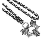 Cupimatch Bat Byzantine Necklace Stainless Steel 24 Inch Heavy Gothic