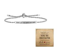 Cupimatch Inspirational Bracelet Engraved Adjustable Slider Gold for Women | Engraved motivational quote offers daily encouragement in a slim adjustable slider design,ideal for self reminders,loved ones