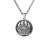 Cupimatch Men Viking Compass Necklace: Stainless Steel Byzantine Chain Norse Pagan Jewelry Gift with Runes Pendant for Halloween