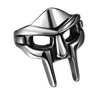 Cupimatch Men's DOOM Mask Ring: Gothic Biker Punk Spartan Mask Helmet Nordic Pagan Viking Ring