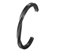 Cupimatch Mobius Twist Viking Bracelet: Men Women Stainless Steel Norse Infinite Loop Viking Jewelry Gift for Halloween Silver & Black