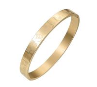 Cupimatch Om Symbol Bangle Stainless Steel Gold Silver Black Yoga Meditation Bracelet with Sanskrit Sign Simple Style Spiritual Jewellery for Birthday Anniversary, stainless steel