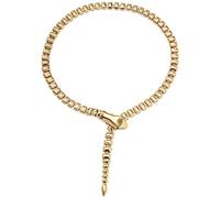 Cupimatch Short Necklace Snake Collar: Women's Curved Cuff Copper Snake Chain Snake Cocktail Serpent Jewelry golden (gold)