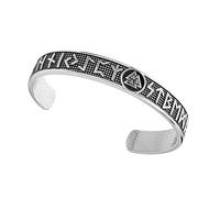 Cupimatch Thor's Hammer Viking Bracelet: Men Stainless Steel Norse Mjolnir Viking Jewelry Gift for Halloween Silver & Gold