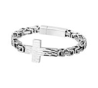 Cupimatch Viking Rune Huggie Earrings: Men Silver Stainless Steel Hoop Earrings with Cubic Zirconia, Norse Mythology Jewelry