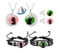 Cupimatch Witch Jewelry Set Women: 5 Piece Gothic Necklace Earrings Bracelet, Wicked Halloween Accessories, Gothic Witchcraft Gift for Her