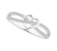 Cupimatch Women's Infinity Heart Ring with Cubic Zirconia, Silver Wrap Ring, Infinity Promise Friendship Ring, Engagement Ring for Women, Girls, Valentine's Day, Birthday, Size 49-67, 12, Copper