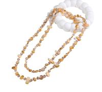 CupitiDU Colorful Irregular Beaded Long Necklace,Handmade Boho Dainty Charms Vintage Chunky Costume Jewelry For Women(Style F)