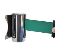 CUPKEE Green Retractable Wall Mount Queue Belt Barrier, Safety Queue Tape, Rope Safety Barriers for Crowd Control Barriers And Line Dividers,16.4FT