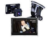 Cuplu 1080P Baby Car Mirror Camera - 5'' HD Display With Night Vision Function, Adjustable Wide Crystal Clear View for Car Seat