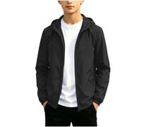 CUPOOD Jackets for Children Waterproof Soft Shell Coat UK Age 12-20 Years | Long Sleeve Elastic Cuff Rain Coat Hooded Full Zip Solid Rain Jacket with Pockets Slim Fit Outerwear for School Day UK