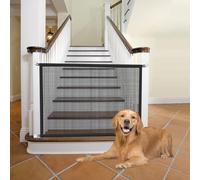 Cupount Dog Gate for Stairs: Mesh Screen Gate, Black, Polyester, 38x29 inches, Hook Mount, Suitable for Dogs, Ages 3+