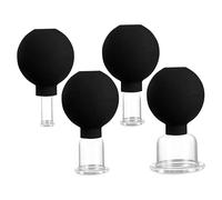 Cupping for Face - Portable Face Cupping Cups - Set of 4 Vacuum Facial Suction Cups for Home, Back Massage Tool