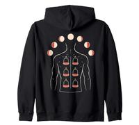 Cupping Therapy Man Moon Phases Back Print Zip Hoodie