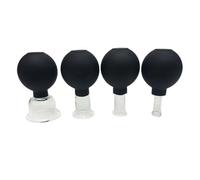 Cupping Therapy Set 4PCS Vacuum Cupping Cups Set Rubber Head Glass Massager Therapy Facial