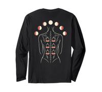 Cupping Therapy Woman Moon Phases Back Print Long Sleeve T-Shirt