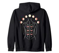 Cupping Therapy Woman Moon Phases Back Print Zip Hoodie