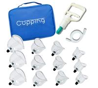 Cupping Warehouse® Poly Curve Cups™ - 12 Specialty Curved Cupping Therapy Set with Strong Pump, & Hose Cupping Kit for Massage Therapy, Massage Cups, Physical Therapy Cups for Pain, Myofasical, Rehab