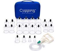 Cupping Warehouse TM Cupping Warehouse 20 Poly Professional Cupping Therapy Set - 20 Vacuum Cups with Pump Gun, Extension Tube for Massage Therapy, Myofascial Release, Pain Relief