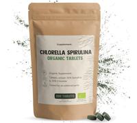 Cupplement Spirulina Chlorella Tablets 500 mg Organic 300 Tabletten - Organic Algae for Energy, Detox & Resistance - No Capsules, Flakes or Powder -