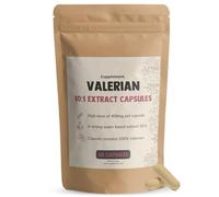 Cupplement Valerian 60 Capsules 10:1 Extract 400MG - No Powder, 125 mg, 500 mg, Tea or Drops - Extra Strong - Tablets - Supplement - Superfood - for Cats, Cat & Dogs - Root - Valerian Root - Plant