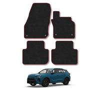Cupra Terramar (2024+) Car Mats Accessories Tailored Fit Carpet Floor Mats Non Slip Red Trim Accessory Compatible Front Rear Set Anti Slip Granulated Backing Hand-Finished Full Coverage Clips