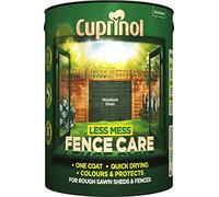Cuprinol Less Mess Fence Care Woodland Green Matt Exterior Treatment Wood Paint, 5L