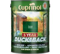 Cuprinol Ducksback 5 Year Waterproof for Sheds and Fences, 5 L - Forest Green 5092438