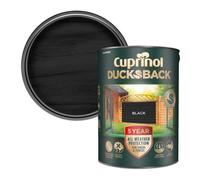Cuprinol Ducksback Black Matt Multi-Surface Exterior Shed & Fence Treatment Wood Paint, 5L Tin