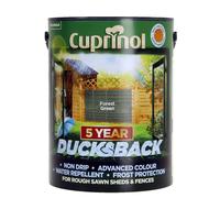 Cuprinol 5092438 Ducksback 5 Year Waterproof for Sheds & Fences Forest Green 5 Litre