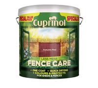 Cuprinol Less Mess Fence Care 6L Autumn Red - Quick-Drying, One-Coat Protection for Sheds & Fences
