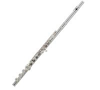 Cupronickel Concert Flute Silver Plating 17 Holes C Key Flutes Woodwind With Padded Case Flutes Kit (Color : Silver)