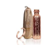 CUPRUM Copper Water Bottle & Bracelet Gift Set - 950 ml Pure Copper Drink Bottle with Handcrafted Bracelet | Inspired by Ayurvedic Traditions, Elegant Gift for Men & Women