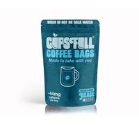 Cups Full Light Caffeine Coffee Bags | 60 Coffees 6x 10-Bag Pouches | 144mg Caffeine Per Bag | Brew Hot or Cold | Single Serve Speciality Coffee | Polyphenol-Rich | Compostable | Decaf Coffee