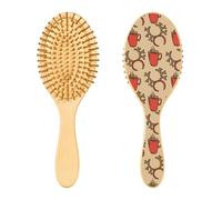 Cups Hot Tea Christmas Wooden Brush Paddle Hair Brush Wooden Wood Brush for Hair Wooden Message Brush