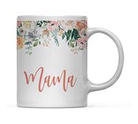 Cups Mama Peach Flowers Petals Roses Mug Fans 2PCS-330ML | Lightweight Tea & Coffee Mugs Resusable Hot Chocolate Cups Work Fathers Day