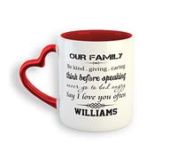 Cups Our Family. Be Kind. Giving. Caring. Mugs Birthday 2PCS-330ML | Portable Tea & Coffee Mugs Durable Drinking Cups Pub Teacher