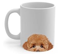 Cups Reddish Toy Poodle Peeking Look Out 330Ml Mugs Ceramic Funny Coffee Cups for Cappuccino Syrup Women