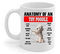 Cups Silver Toy Poodle Chart 330Ml Mugs Ceramic Novelty Coffee Cups for Milk Restaurant Kitchen