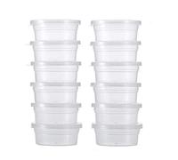 Cups With Lids, 12 Pc Slime Storage Containers Foam Ball Storage Cups Containers With Lids Clear Comfortable and Environmentally