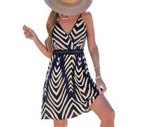 CUPSHE Women Mini Wrap Dress V Neck Tropical Floral Crochet Sleeveless Adjustable Straps A-Line Summer Dress