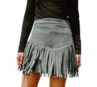 CUPSHE Women Skirts Terra Cotta High Waist Fringe Casual Bodycon A-Line Office Pencil Ladies Mini Skirt Light Green XXL