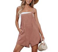 CUPSHE Womens Jumpsuit Square Neck Sleeveless Romper Wide Leg Front Pockets Casual Cami Overall Pink XL