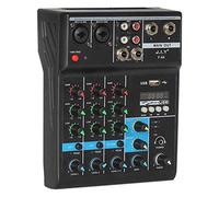 Cupsofu Portable Audio Mixer 4 Channel Mixer DJ Console with Reverb Effect for Karaoke USB KTV