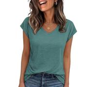 Cuptacc T Shirts for Women Summer V Neck Cap Sleeve Tops Business Outfit | Short Sleeves, Loose-Fit, Lightweight & Breathable Fabric, Suitable for Everyday Wear, Elegant Casual Design