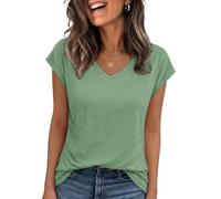 Cuptacc T Shirts for Women Summer V Neck Cap Sleeve Tops Business Outfit | Short Sleeves, Loose-Fit, Lightweight & Breathable Fabric, Suitable for Everyday Wear, Elegant Casual Design