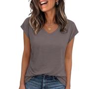 Cuptacc T Shirts for Women Summer V Neck Cap Sleeve Tops Business Outfit | Short Sleeves, Loose-Fit, Lightweight & Breathable Fabric, Suitable for Everyday Wear, Elegant Casual Design