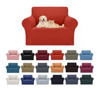 Cupuamon 2026 New Stretch Chair Sofa Slipcovers Couch Cover for 1 Seater Furniture Protector Sofa Covers with Elastic Bottom Jacquard Fabric Small Checks for Pets, Kids - Pureed Pumpkin